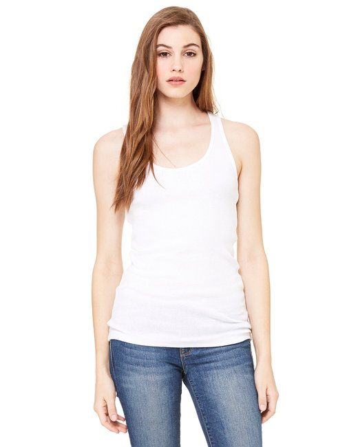 Bella B4070 Women's 2x1 Rib Racerback Longer Length Tank Top $5.53 ...