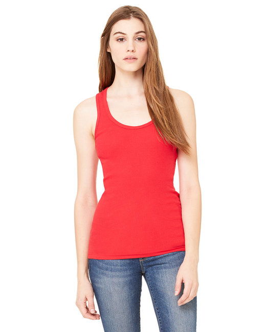 Bella B4070 Women's 2x1 Rib Racerback Longer Length Tank Top $5.53 ...