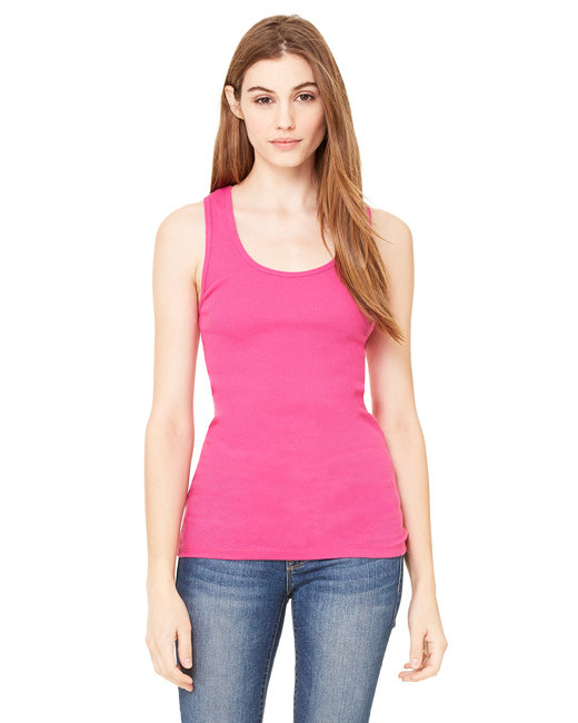 Bella B4070 Women's 2x1 Rib Racerback Longer Length Tank Top $5.53 ...