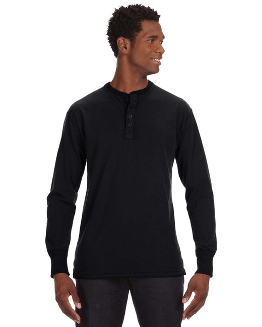 J America# JA8244, Men's Vintage Brushed Jersey Henley