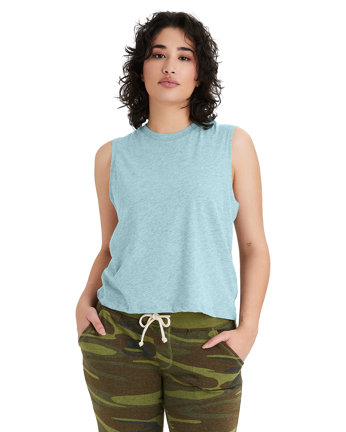 Ladies Go&#45;To Cvc Cropped Muscle T&#45;Shirt-Alternative