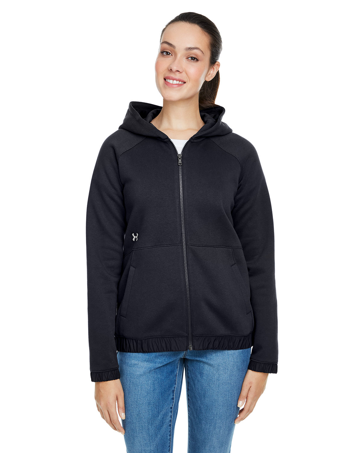 Ladies Hustle Full&#45;Zip Hooded Sweatshirt-Under Armour