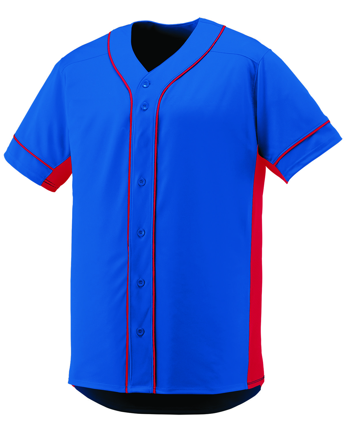 Augusta 593  Wicking Mesh Button Front Jersey With Braid Trim