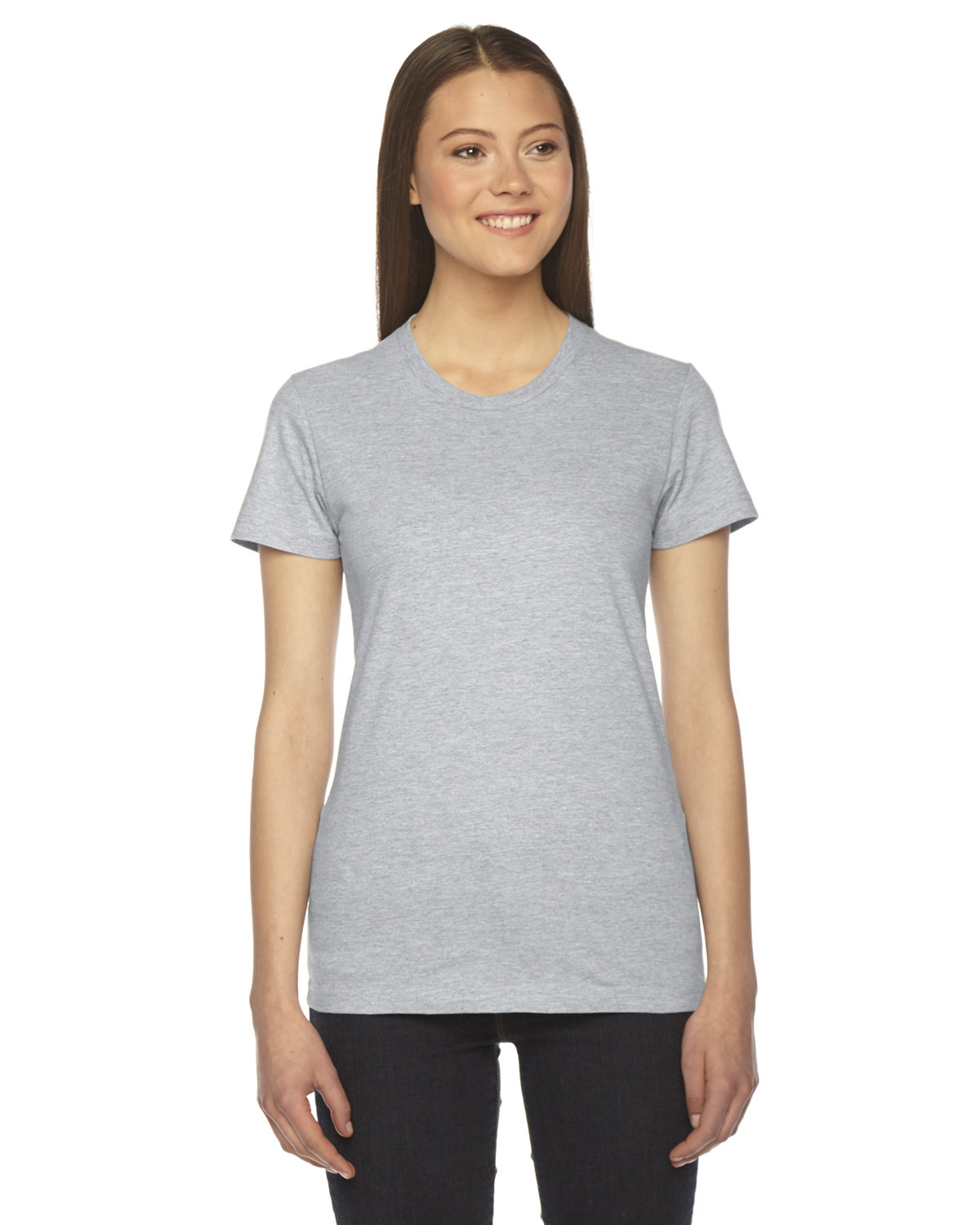 Ladies Fine Jersey Short&#45;Sleeve T&#45;Shirt-American Apparel