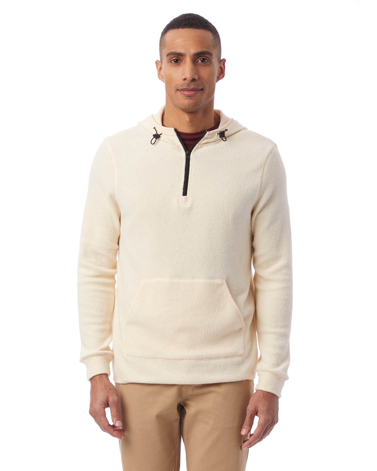 Adult Quarter Zip Fleece Hooded Sweatshirt-Alternative