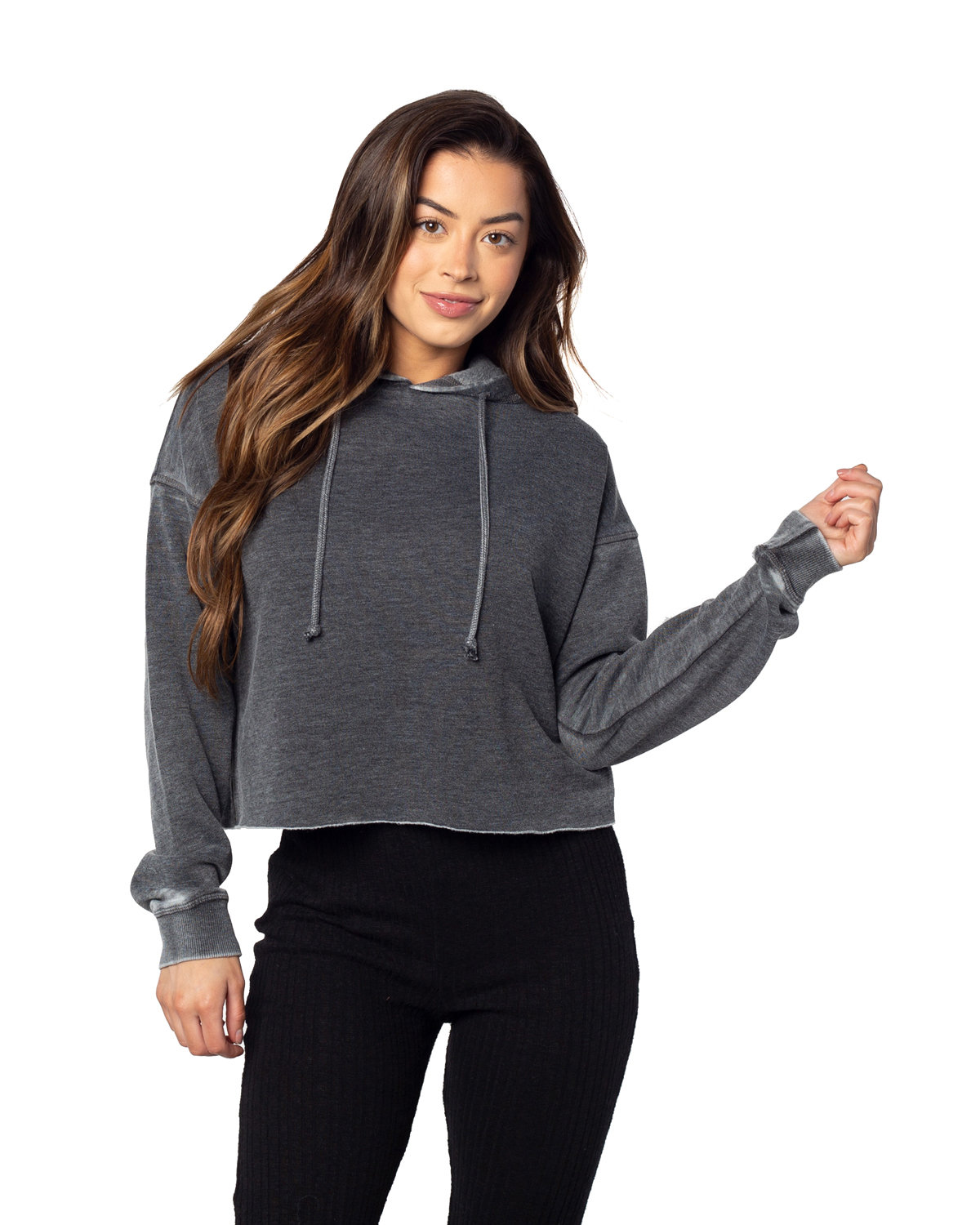 Ladies Burnout Campus Hooded Sweatshirt-chicka&#45;d