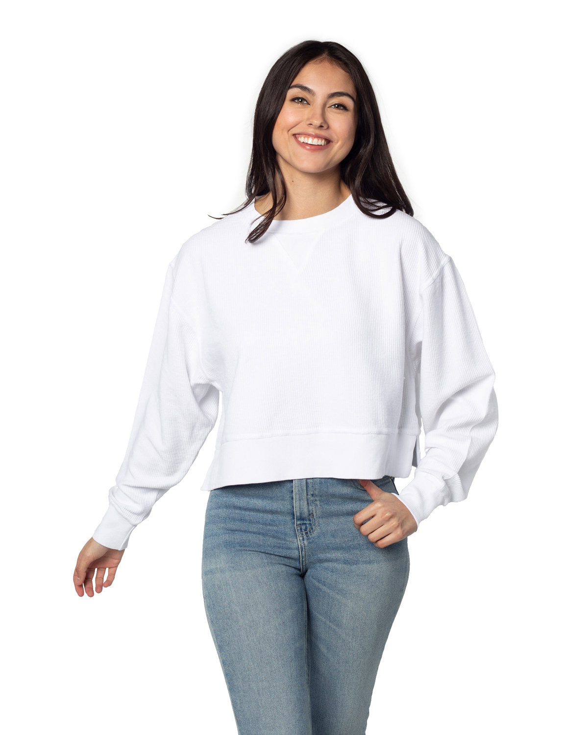 Ladies Corded Boxy Pullover-chicka&#45;d