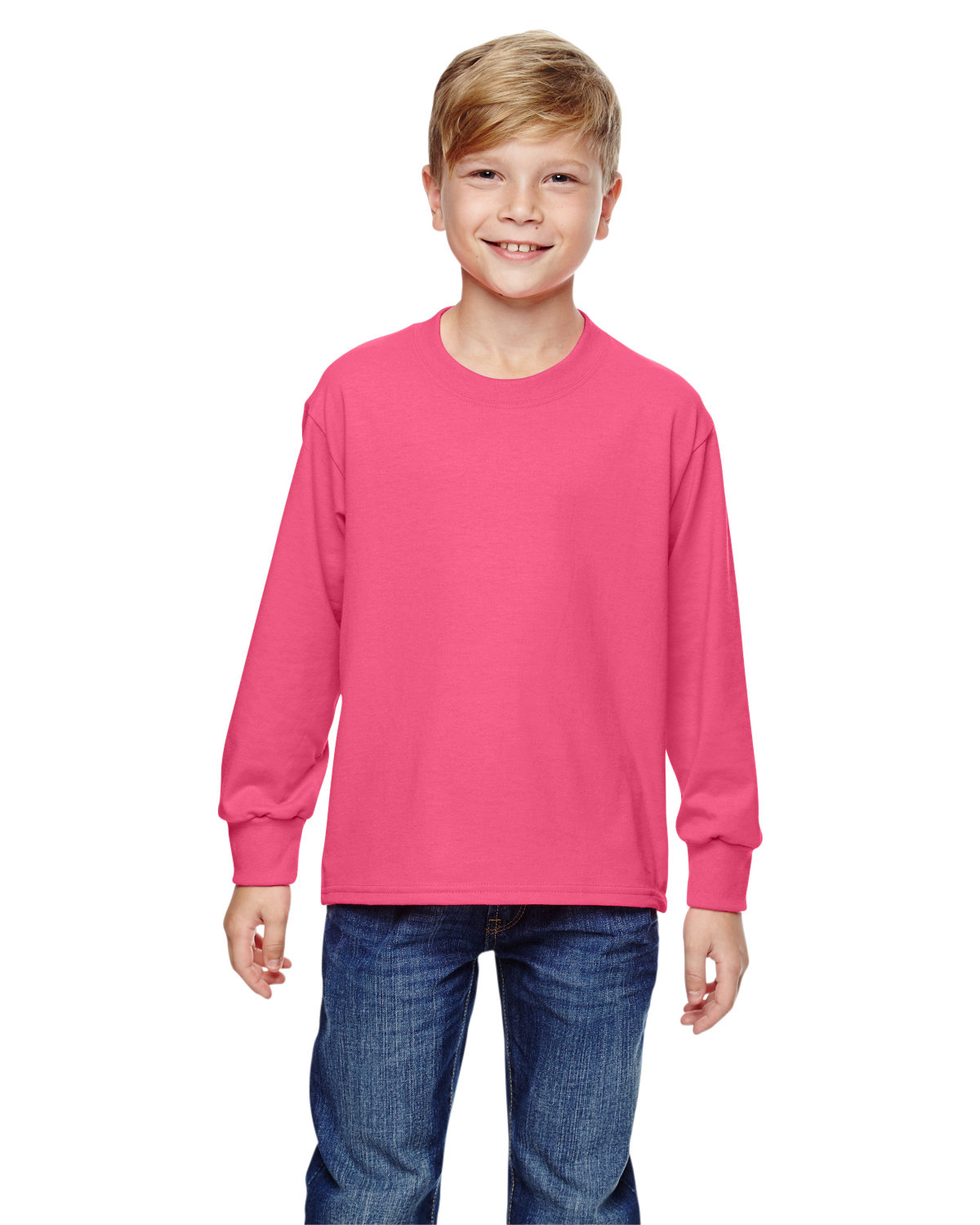 Youth Hd Cotton&#8482; Long&#45;Sleeve T&#45;Shirt-Fruit of the Loom