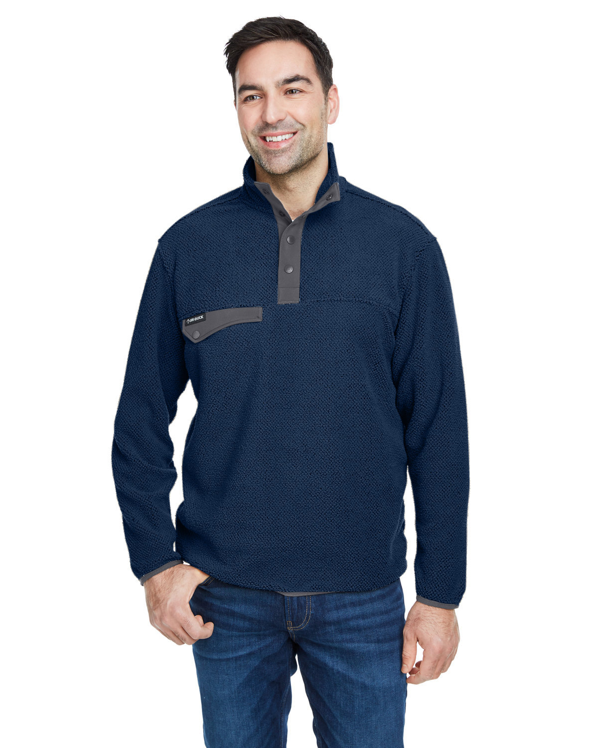 Mens Brooks Sherpa Fleece Pullover-Dri Duck