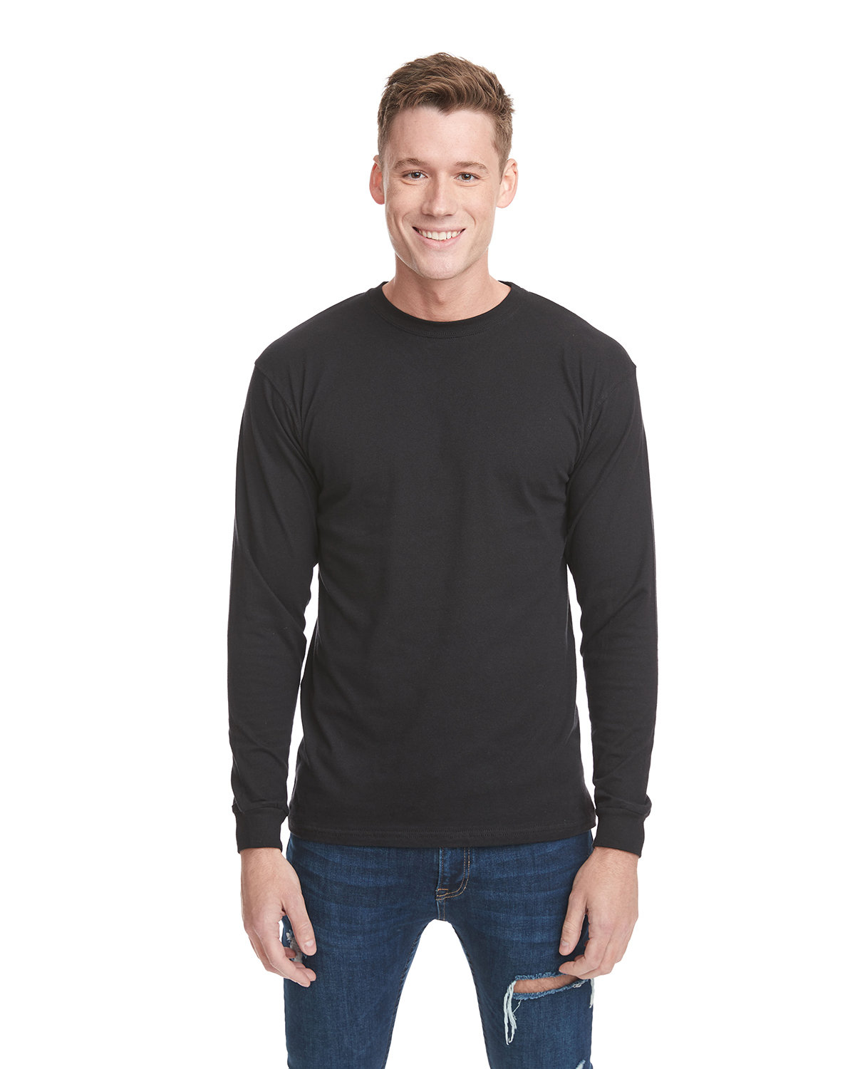 Adult Inspired Dye Long&#45;Sleeve Crew-Next Level Apparel