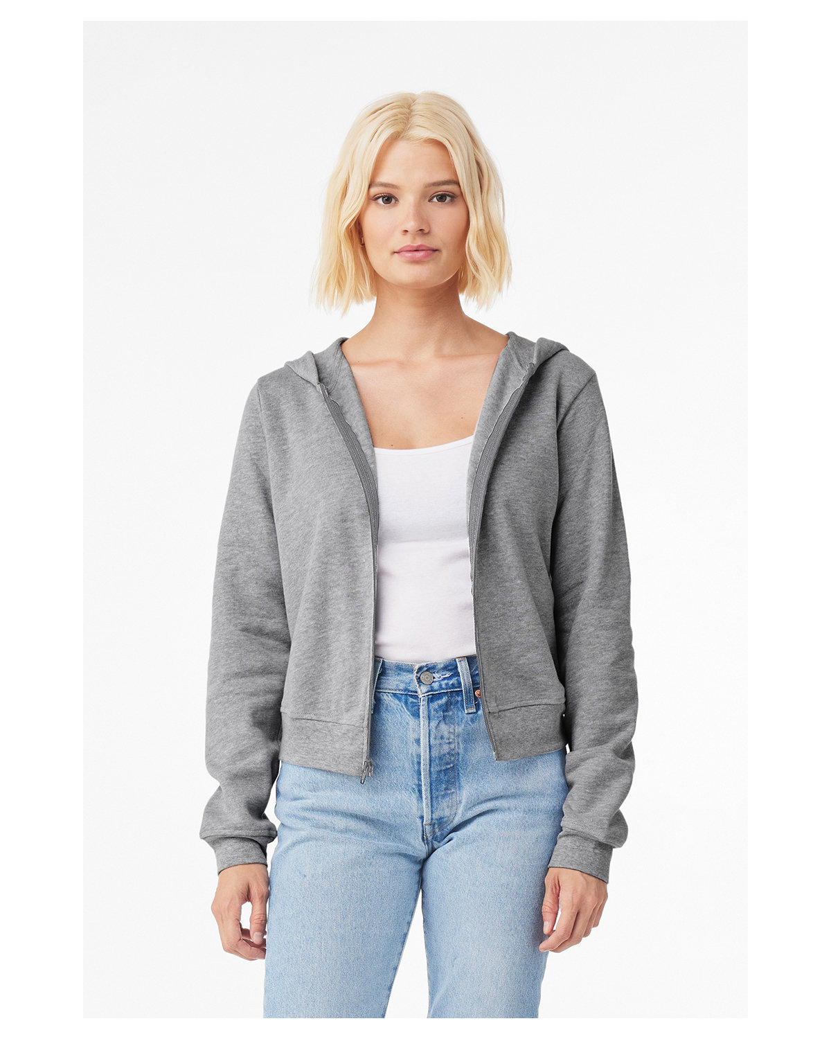 Ladies Sponge Fleece Full-Zip Hooded Sweatshirt-