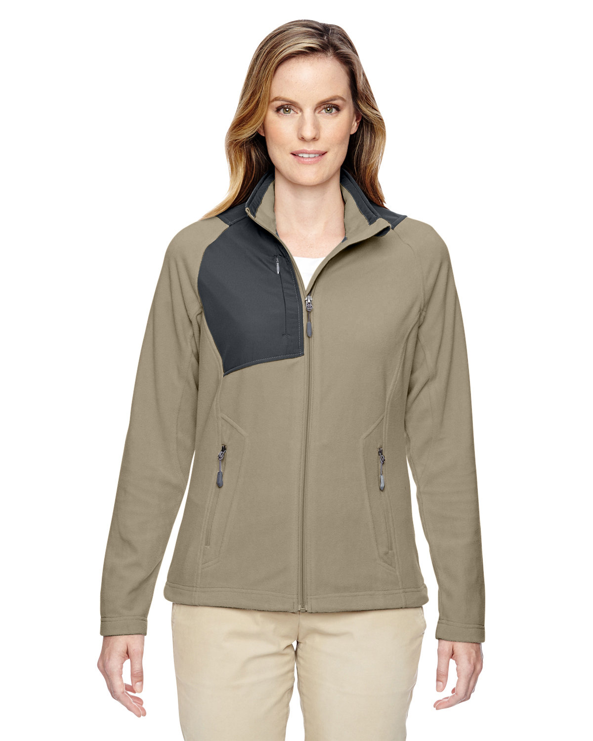 Ladies Excursion Trail Fabric-Block Fleece Jacket-