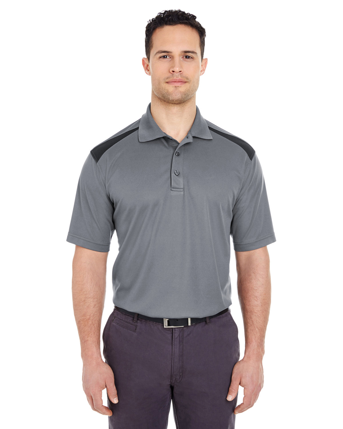 Adult Cool &#38; Dry Two&#45;Tone Mesh Pique Polo-UltraClub