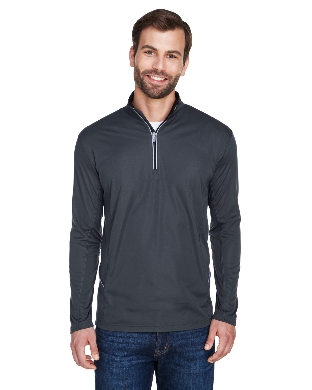 Mens Cool & Dry Sport Quarter-Zip Pullover-UltraClub