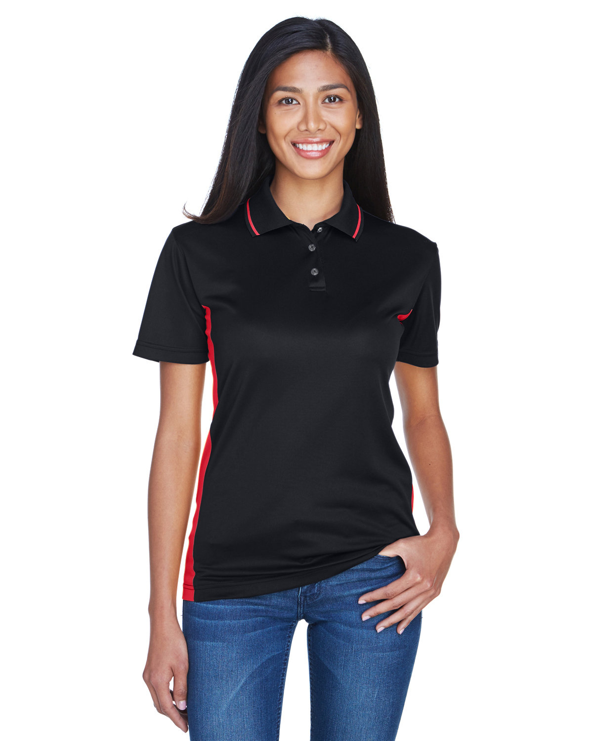 Ladies Cool &#38; Dry Sport Two&#45;Tone Polo-UltraClub