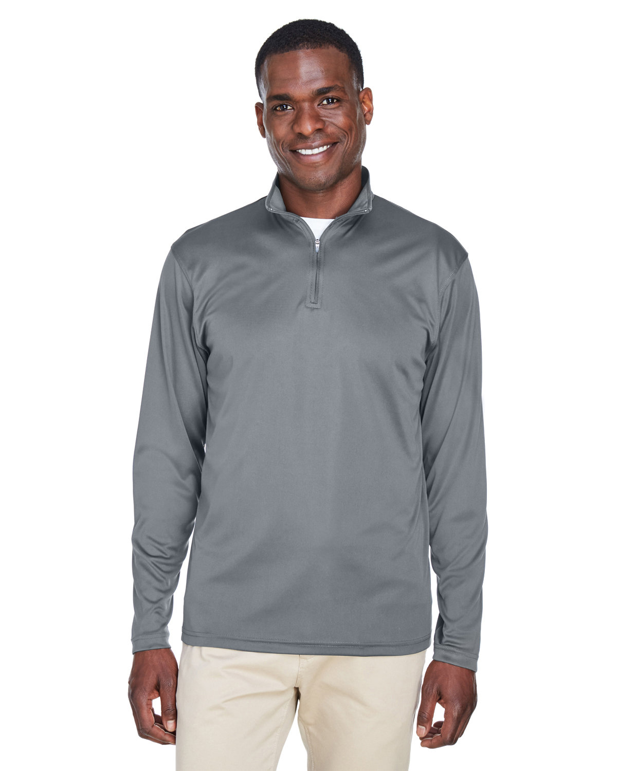 Mens Cool & Dry Sport Performance Interlock Quarter-Zip Pullover-UltraClub