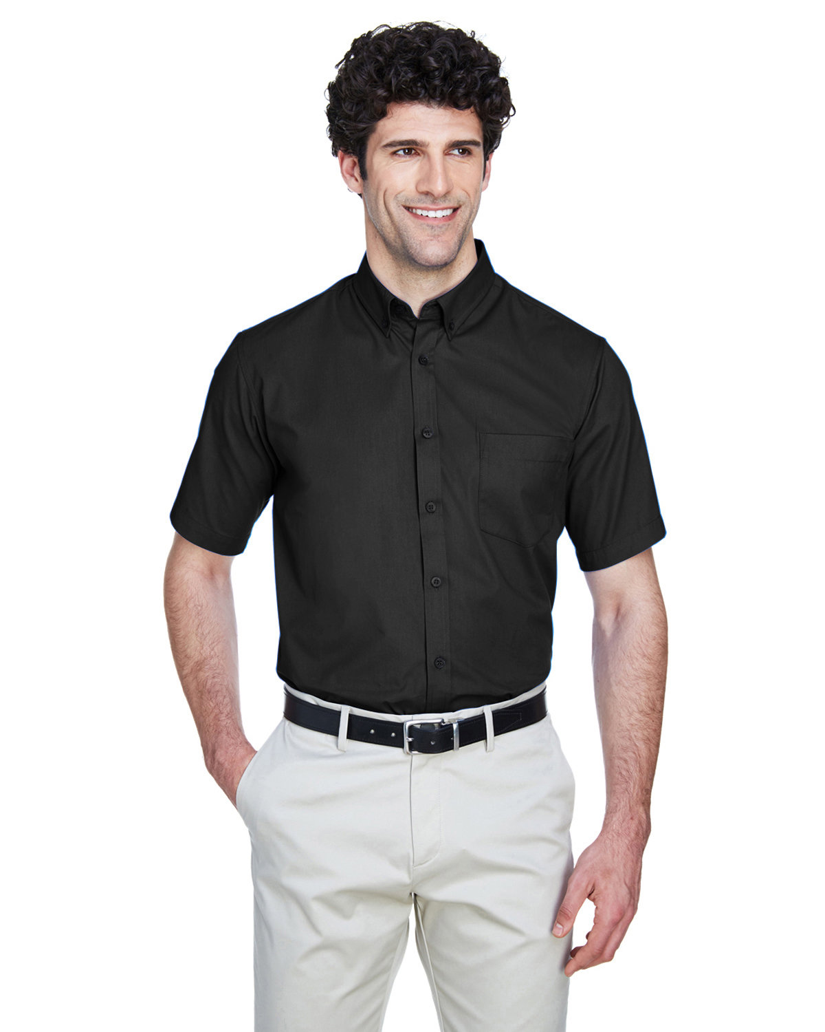 Mens Tall Optimum Short&#45;Sleeve Twill Shirt-CORE365