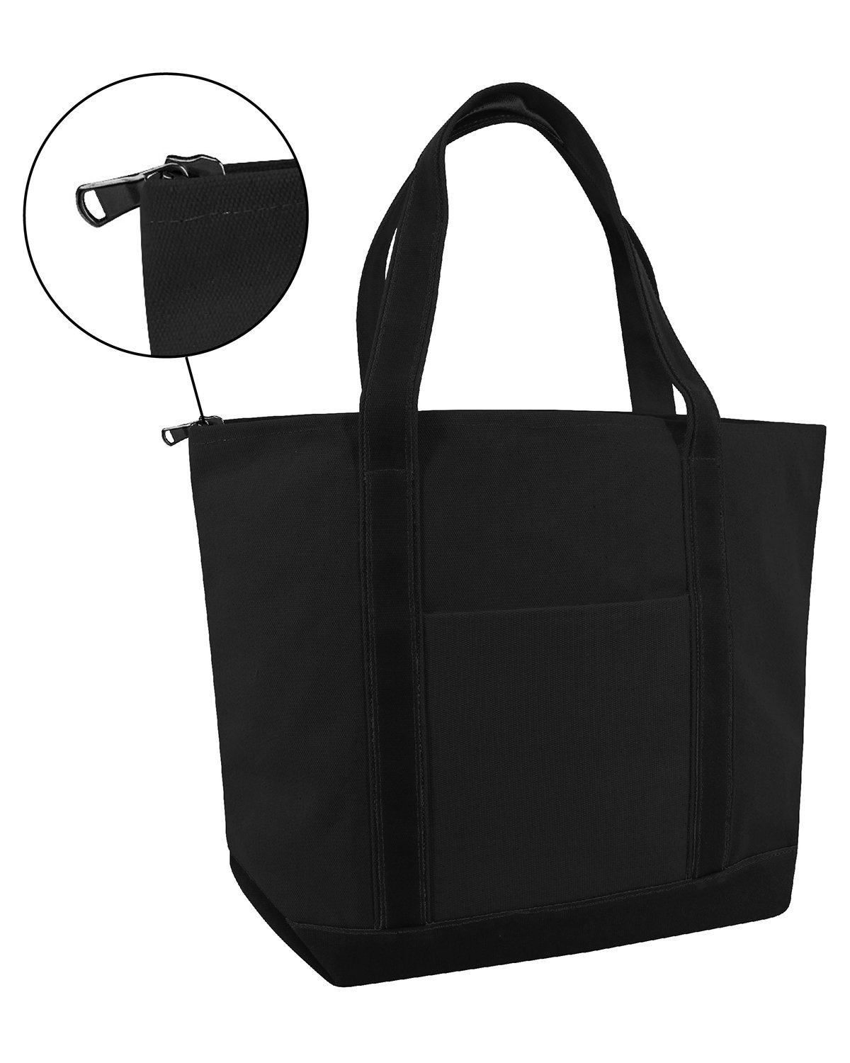 Zippered XL Cotton Canvas Resort Tote