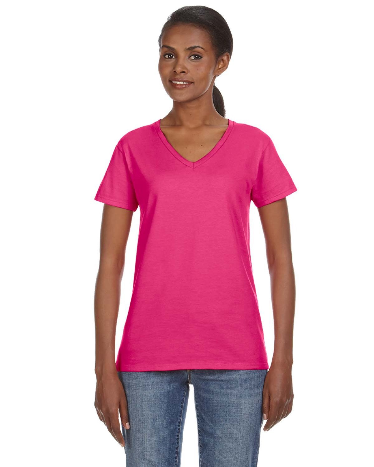 Ladies Lightweight V-Neck T-Shirt-Anvil