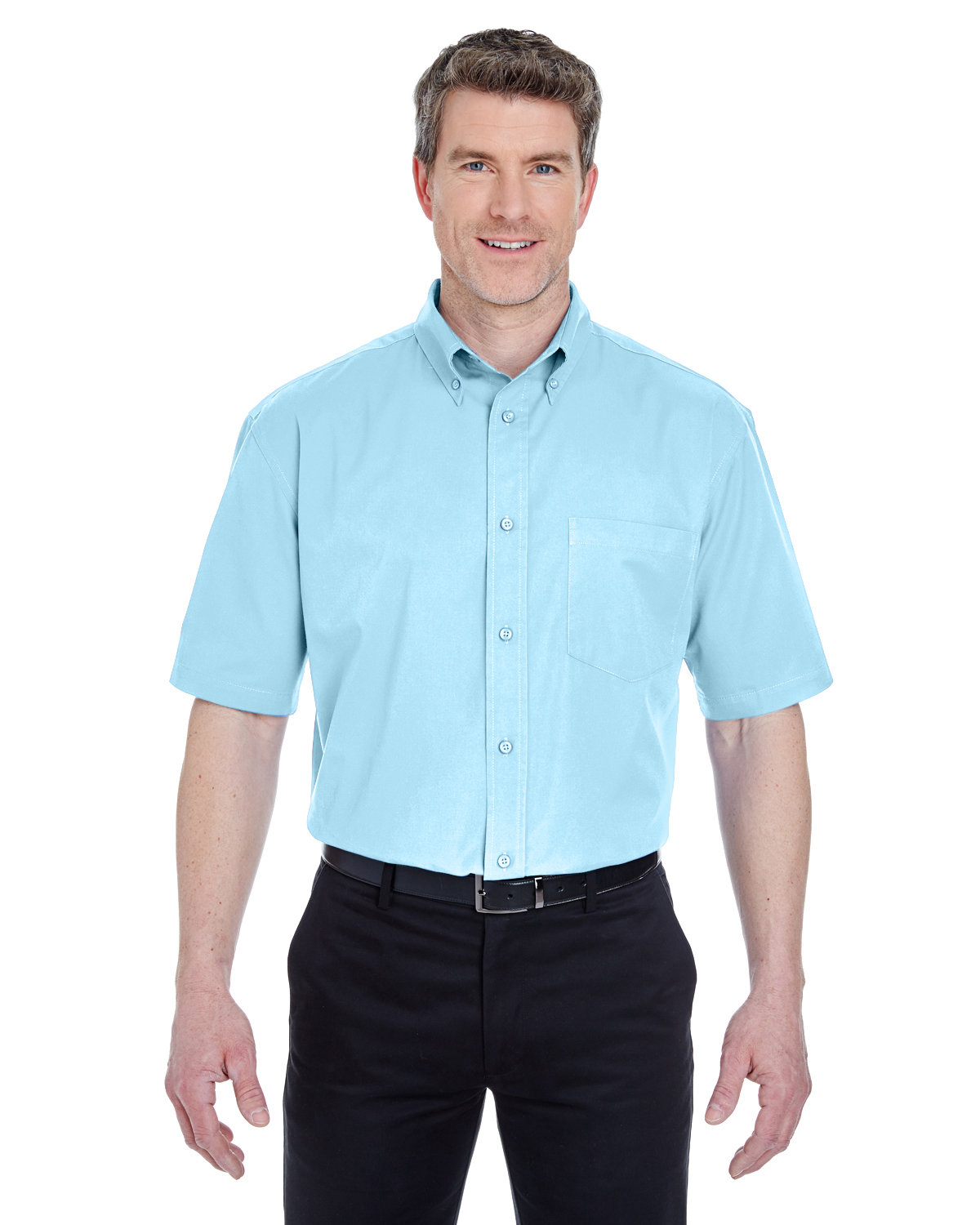 Adult Short&#45;Sleeve Whisper Twill-UltraClub