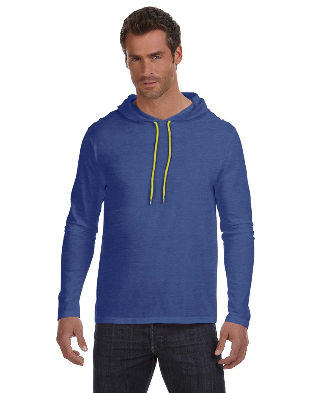 Adult Lightweight Long&#45;Sleeve Hooded T&#45;Shirt-Gildan