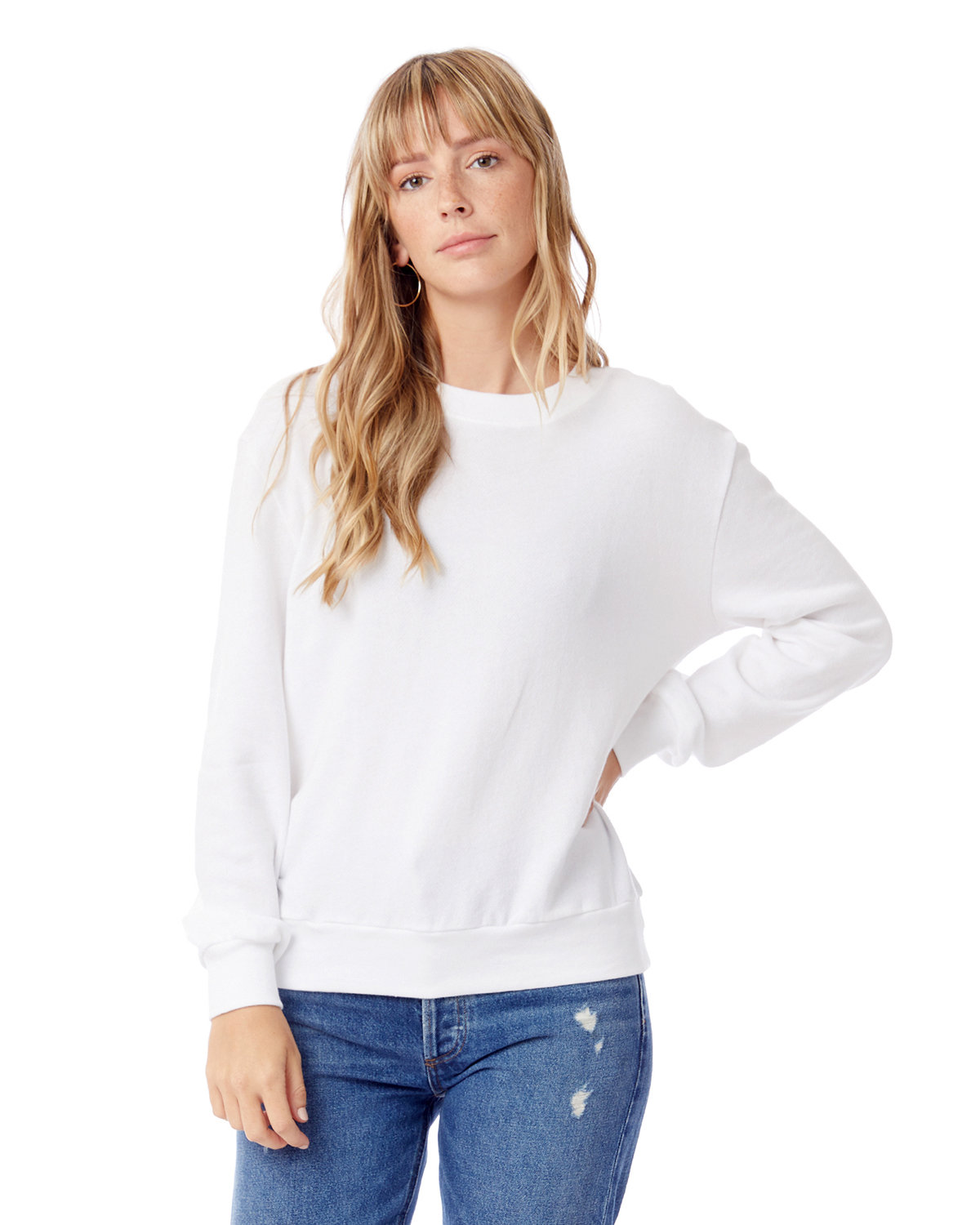 Ladies Washed Terry Throwback Pullover Sweatshirt-Alternative