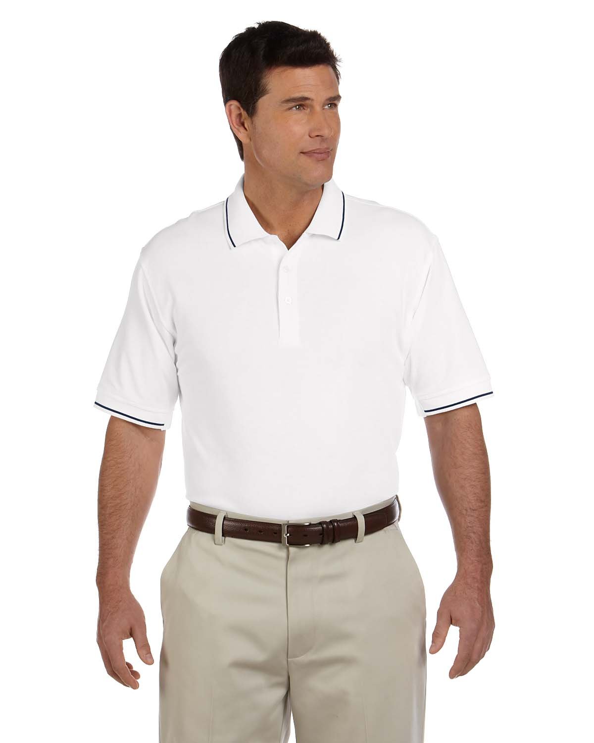 white polo with khakis