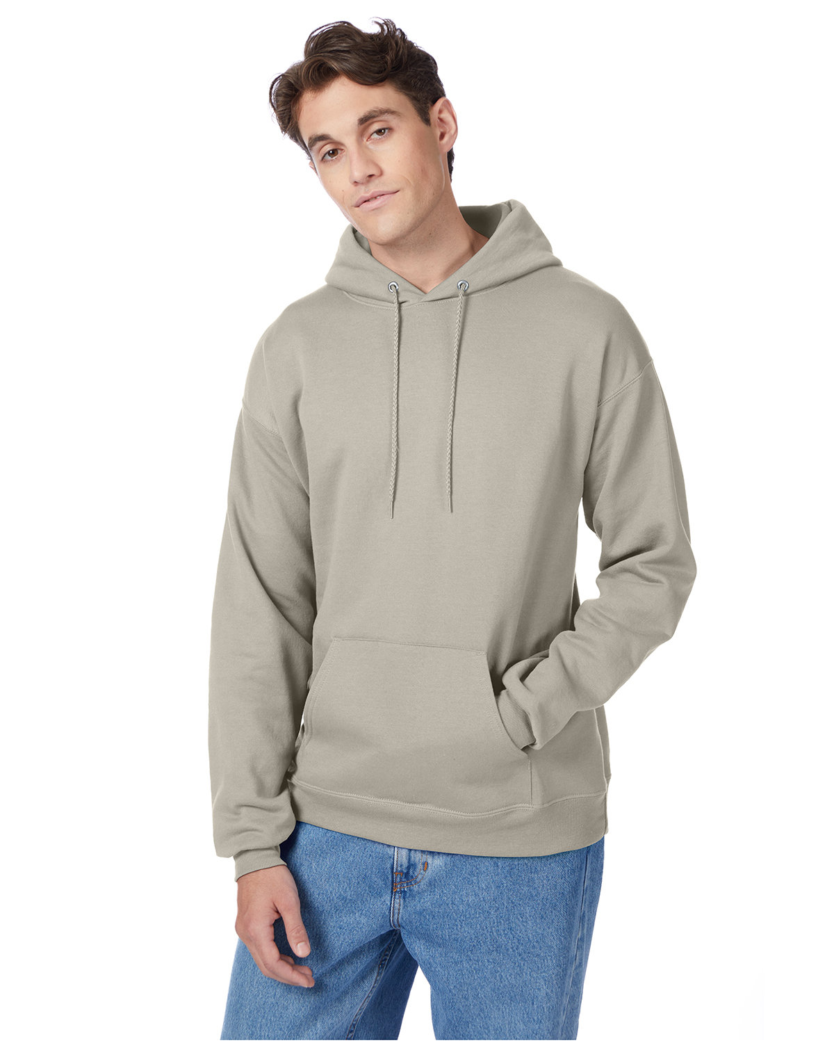 Hanes P170 Ecosmart Hooded Sweatshirt - Sand 2XL