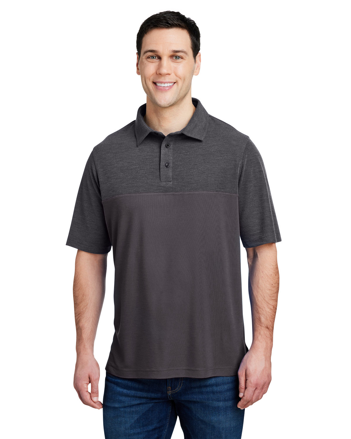 Mens Fusion Chromasoft Colorblock Polo-CORE365