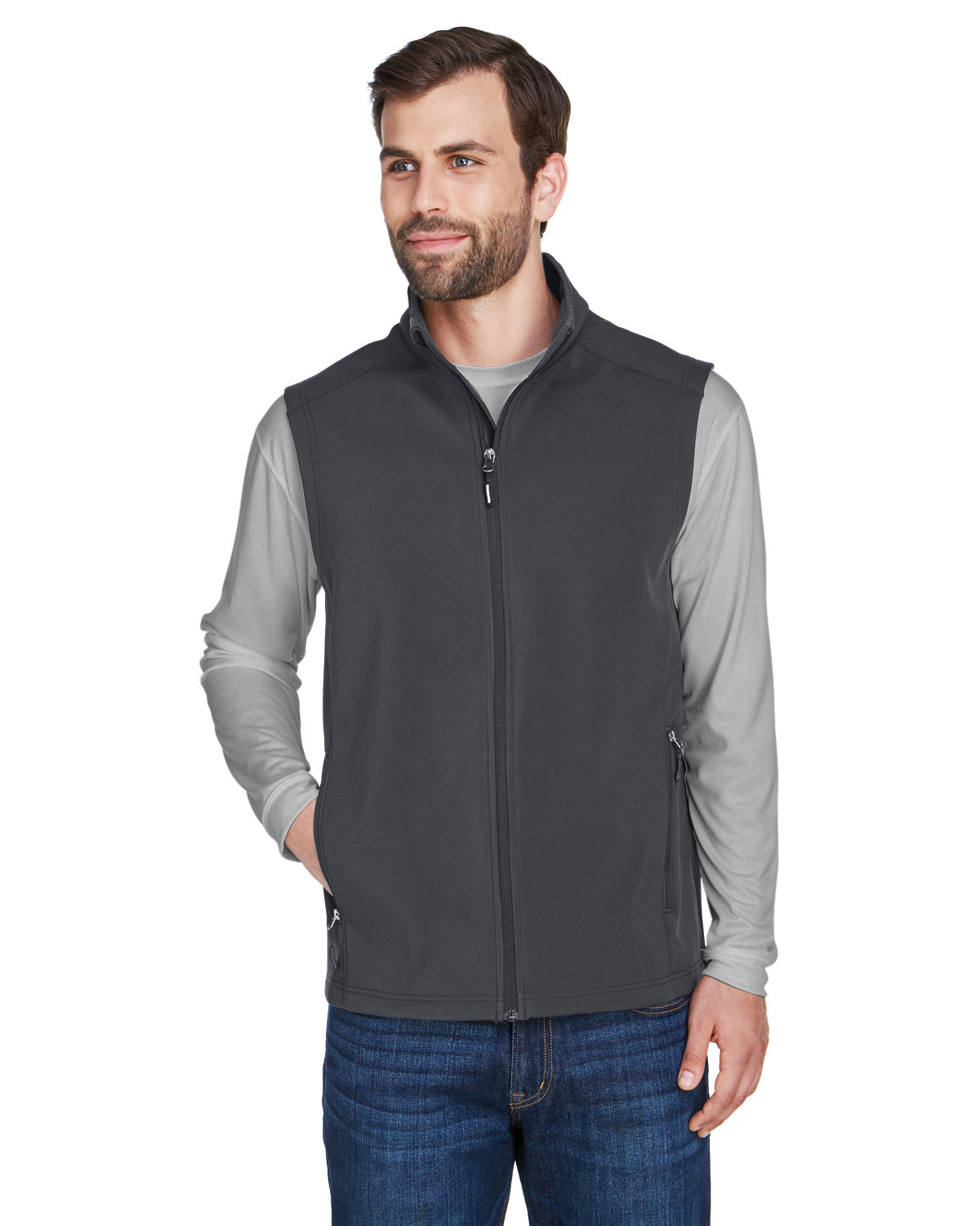 Mens Cruise Two&#45;Layer Fleece Bonded Soft Shell Vest-CORE365