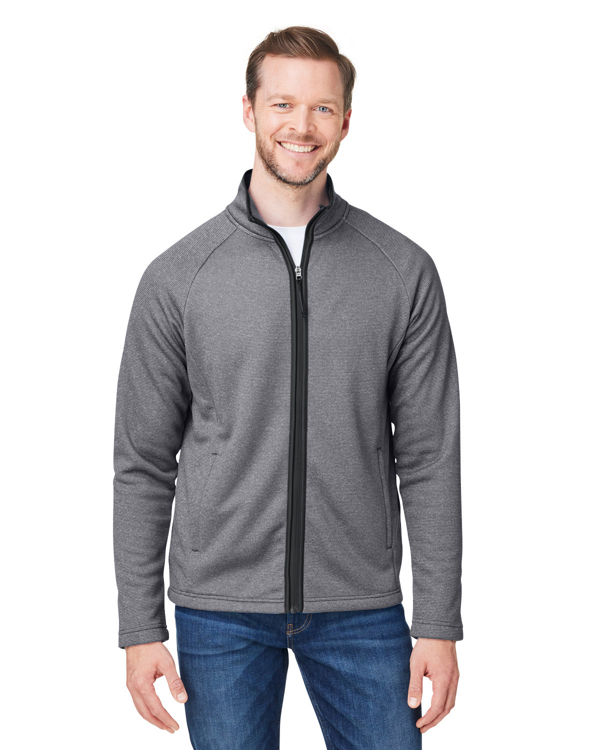 Mens Venture Heathered Stripe Full&#45;Zip-CORE365