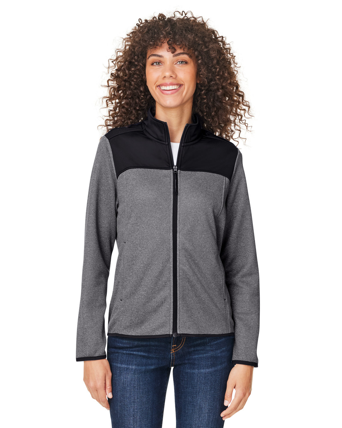 Ladies Venture Heathered Stripe Hybrid Jacket-CORE365