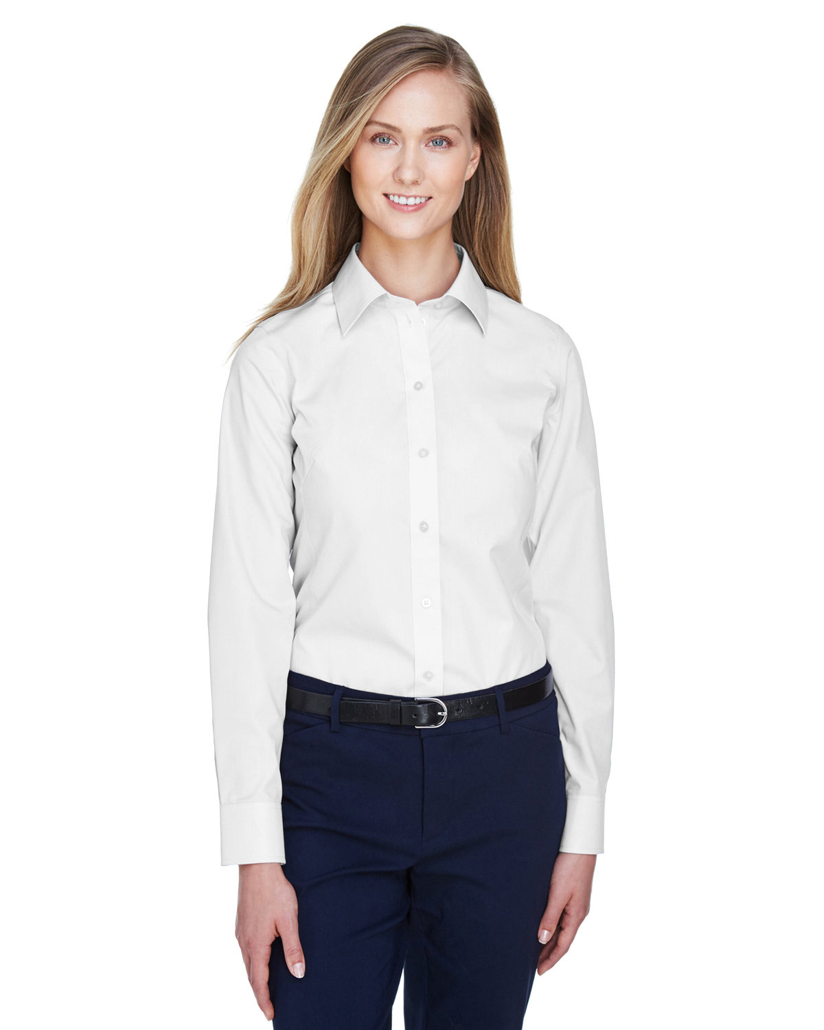 Ladies Crown Collection&#174; Solid Broadcloth Woven Shirt-Devon & Jones