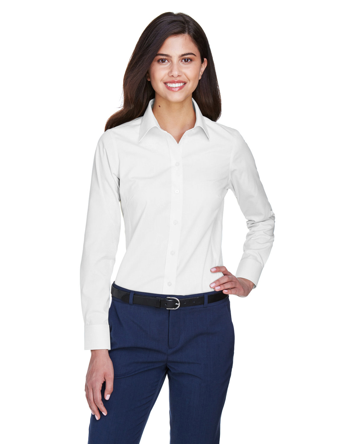 Ladies Crown Collection&#174; Solid Oxford Woven Shirt-Devon & Jones