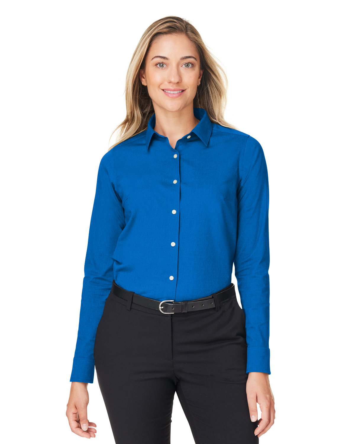 Crownlux Performance&#174; Ladies Spencer Poplin Shirt-Devon & Jones