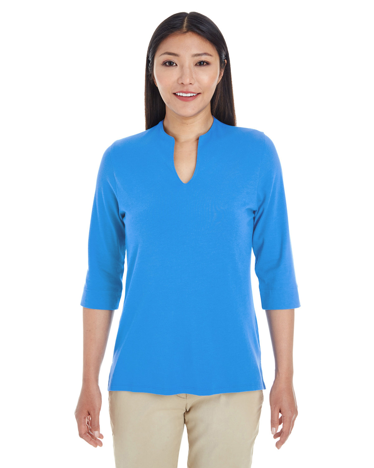 Ladies Perfect Fit&#8482; Tailored Open Neckline Top-Devon & Jones