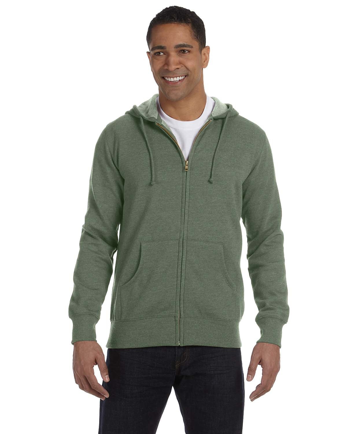 Unisex Heathered Full-Zip Hooded Sweatshirt-