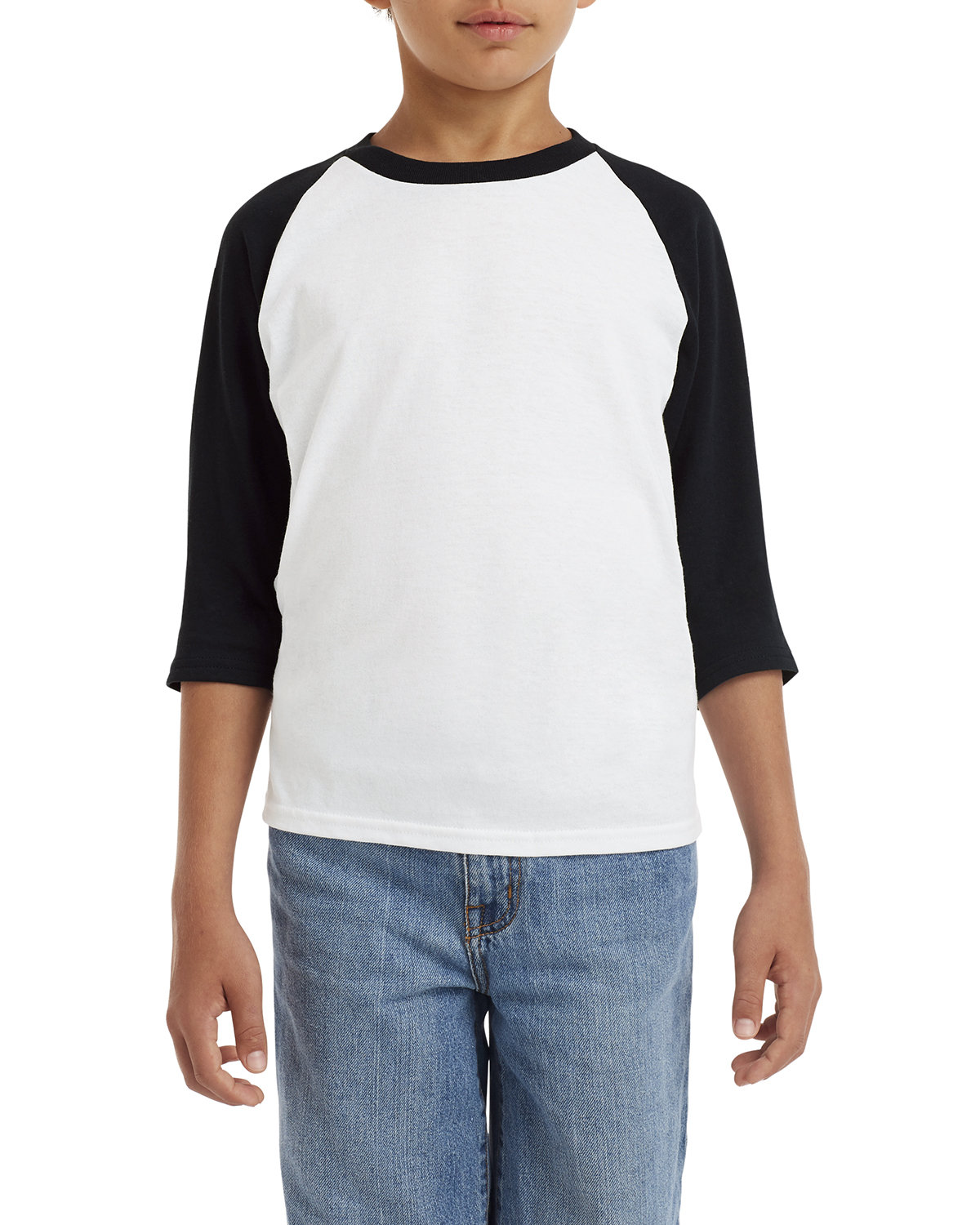 Youth 3/4 Sleeve Cotton Baseball Tee Shirts 