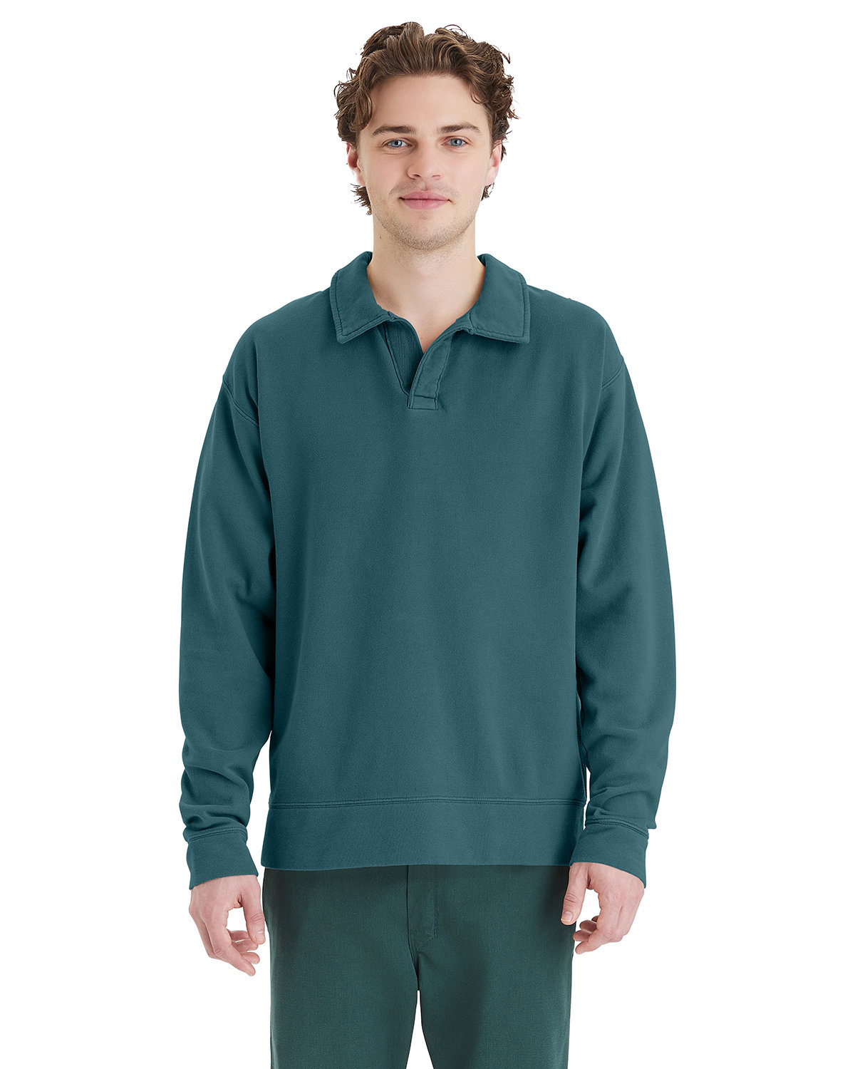 ComfortWash by Hanes Unisex Garment Dye Polo Collar Sweatshirt FREE SHIPPING eBay