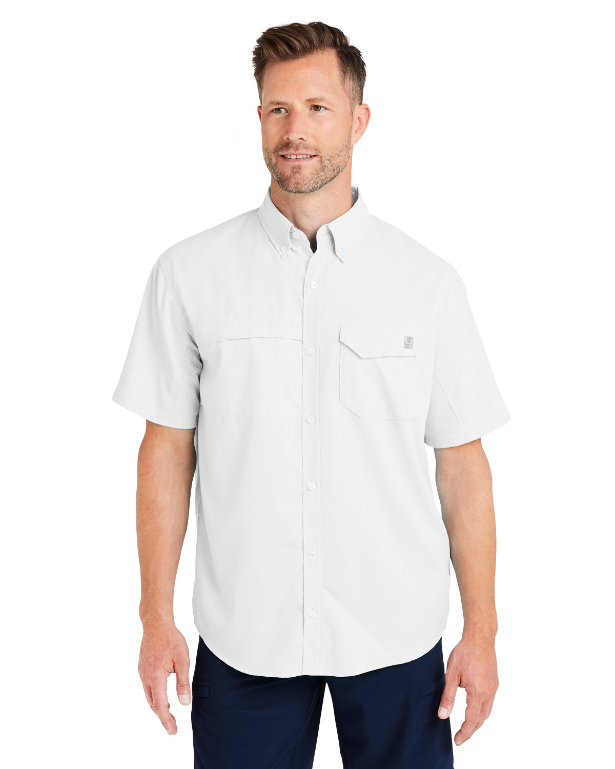 Mens Tide Point Short Sleeve Shirt-HUK