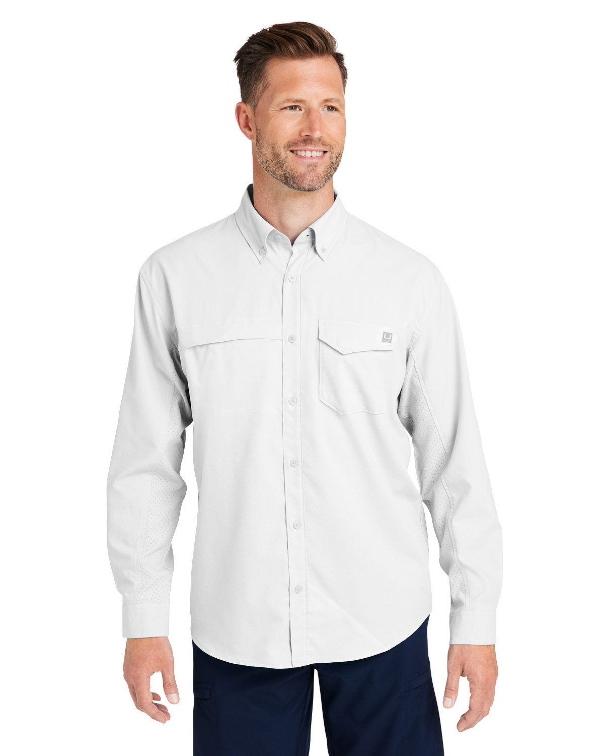 Mens Tide Point Long Sleeve Shirt-HUK