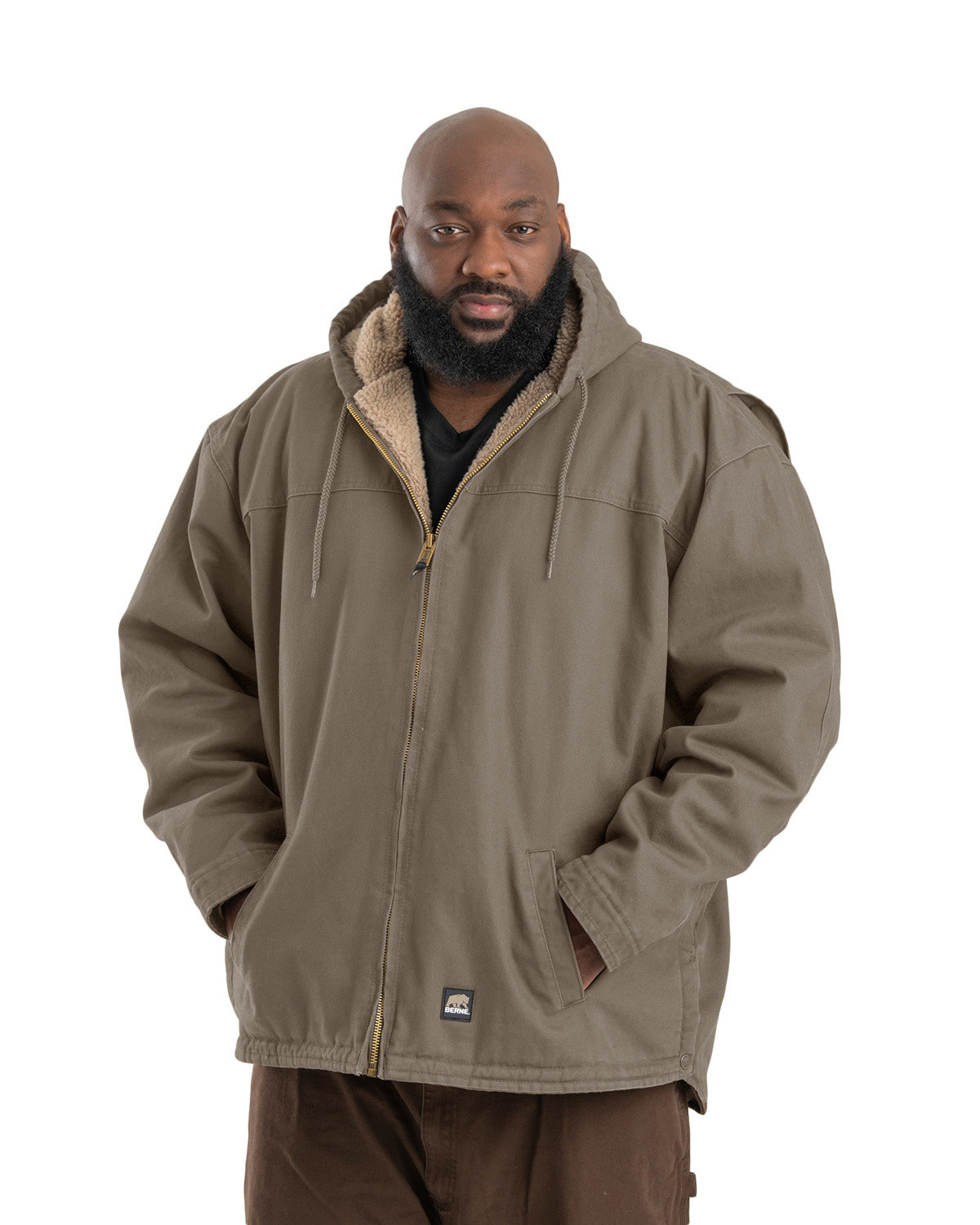 Buy Mens Heartland Washed Duck Hooded Work Coat Berne Online at