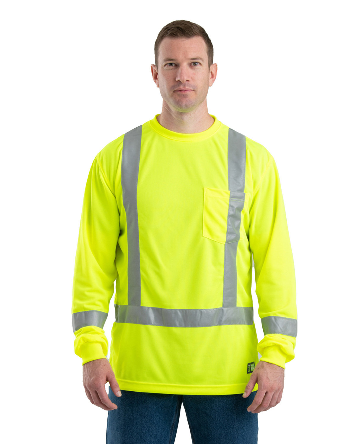 Mens Tall Hi&#45;Vis Class 3 Performance Long Sleeve T&#45;Shirt-Berne