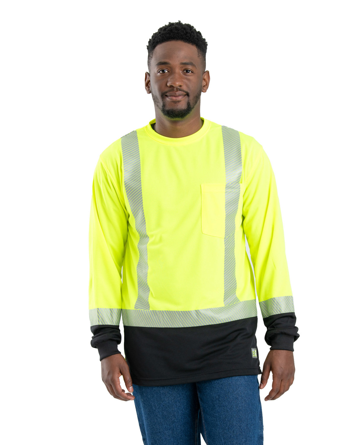 Mens Hi-Vis Class 3 Color Blocked Long-Sleeve T-Shirt-Berne