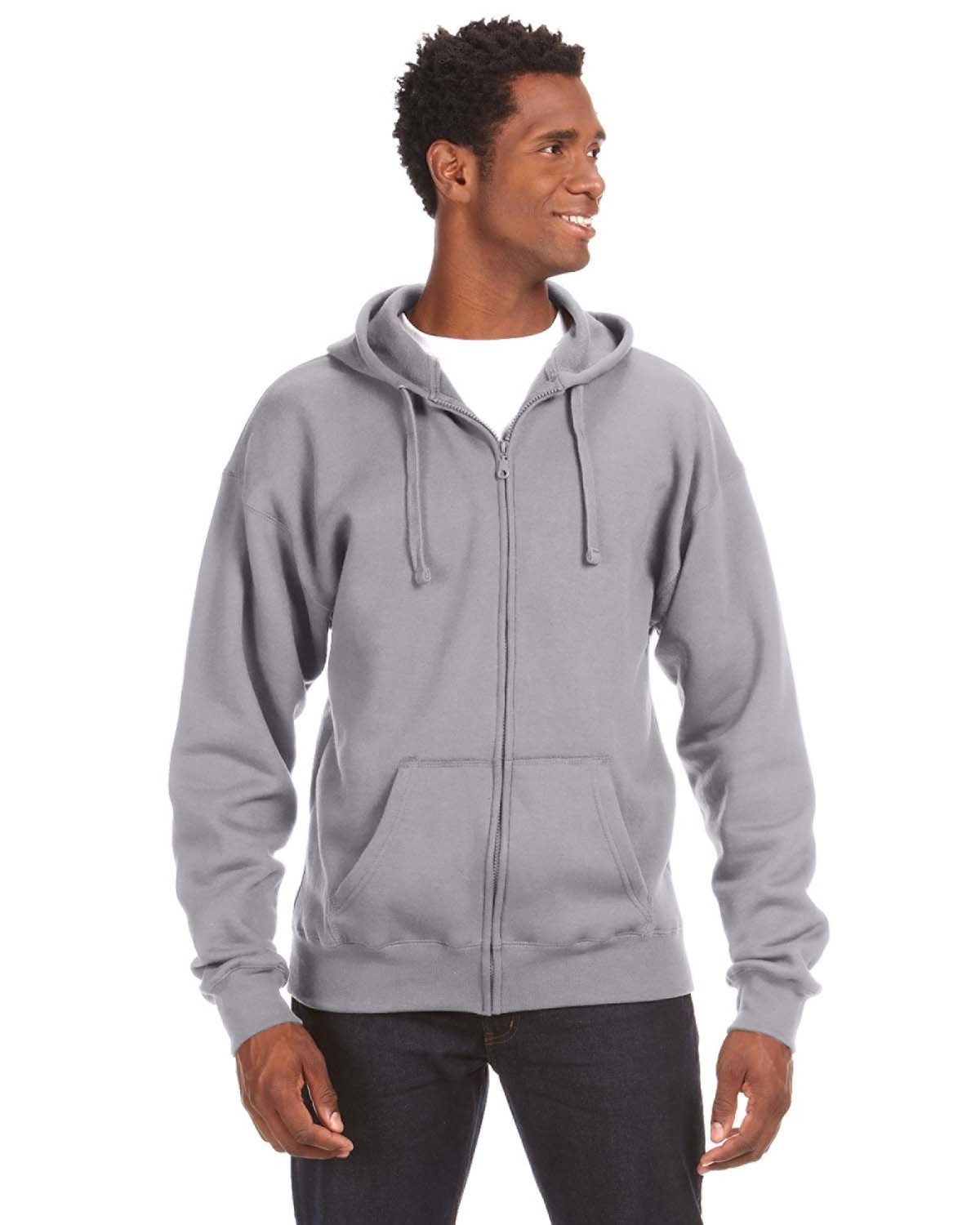 Adult Premium Full&#45;Zip Fleece Hooded Sweatshirt-J America