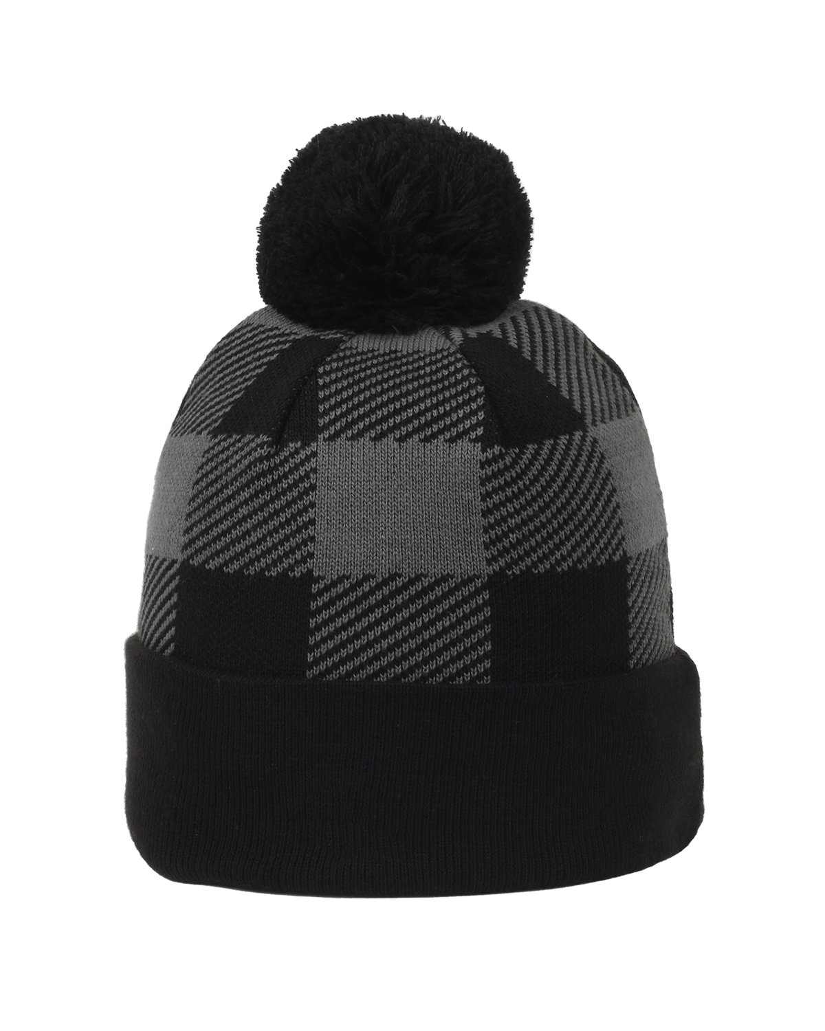 Plaid Watch Cap With Pom-Outdoor Cap