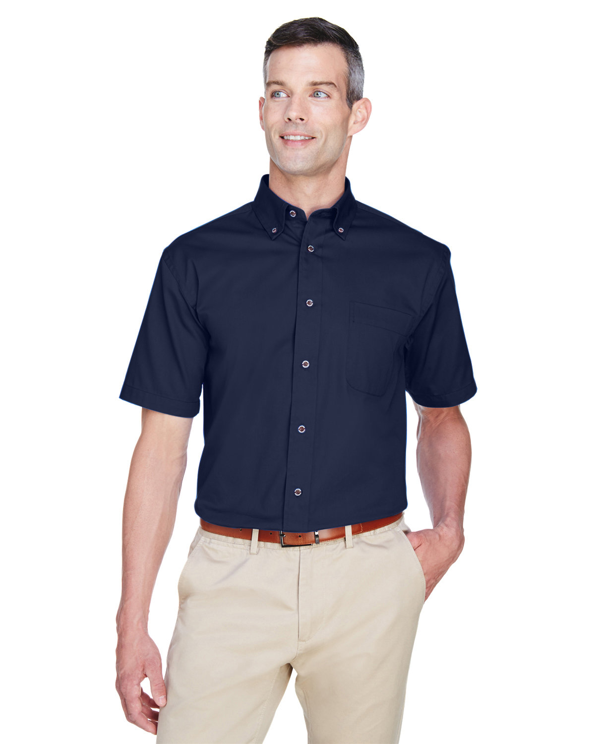 Mens Easy Blend™ Short-Sleeve Twill Shirt With stain-Release-