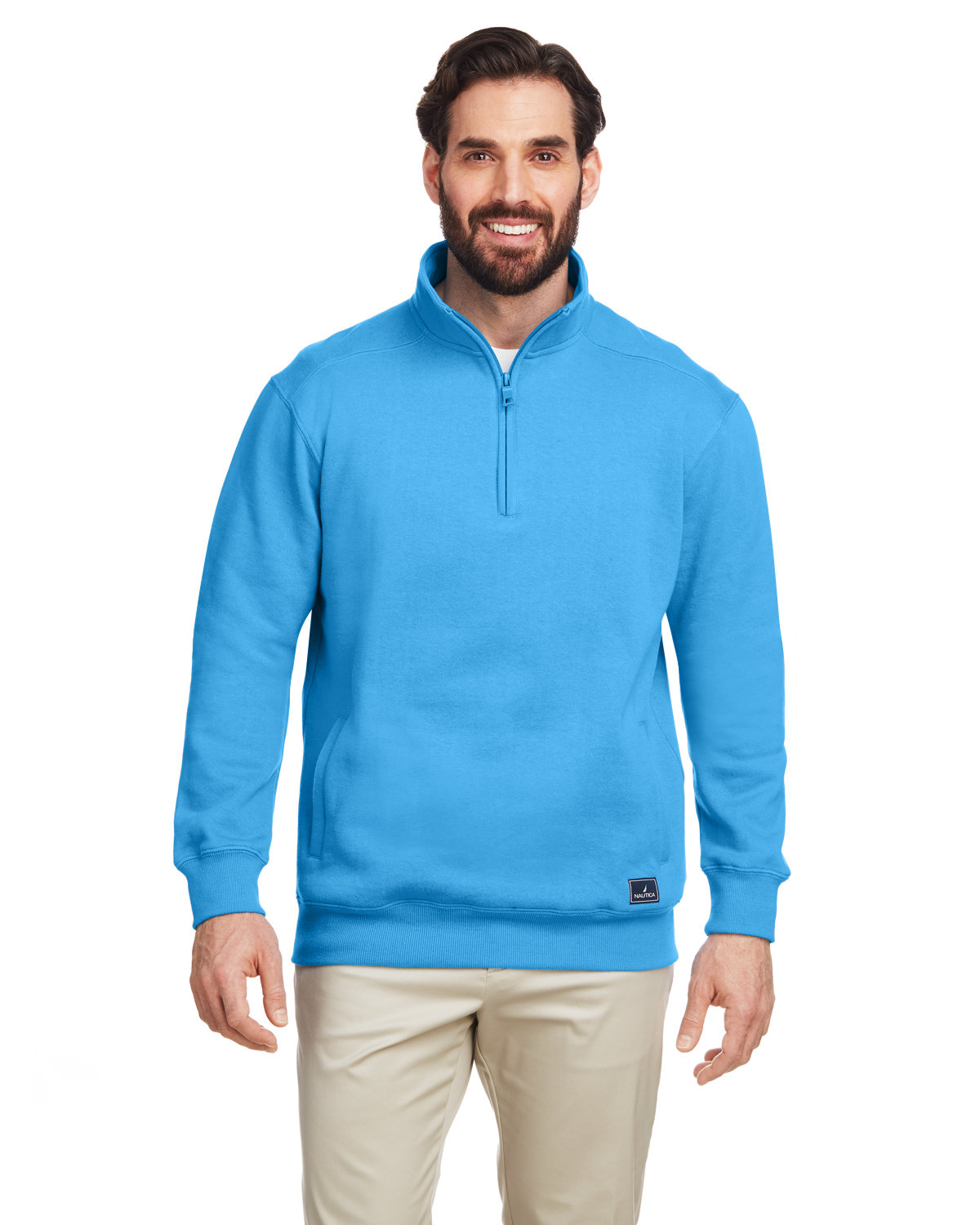 Mens Anchor Quarter-Zip Pullover-Nautica