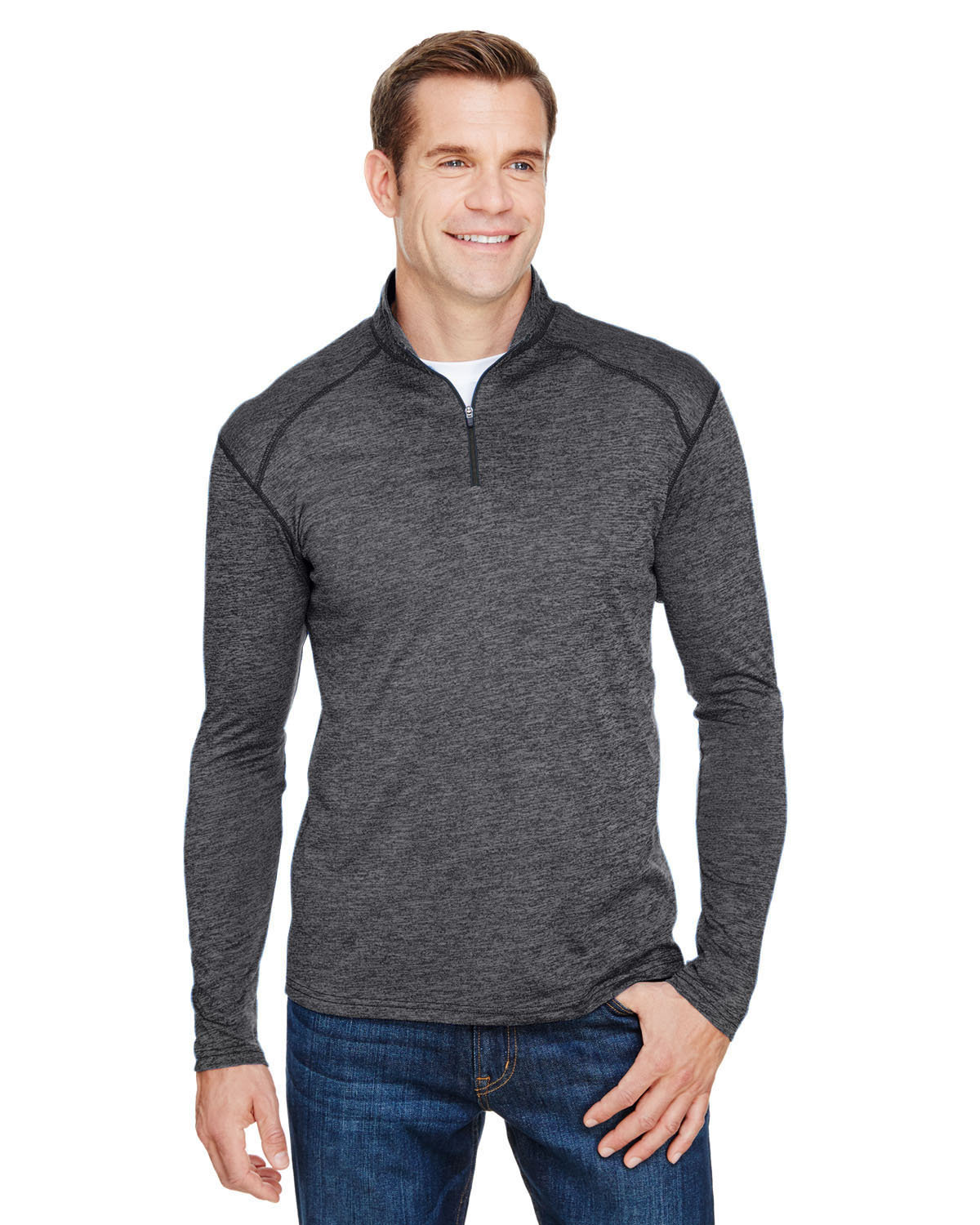 Mens Tonal Space-Dye Quarter-Zip-A4