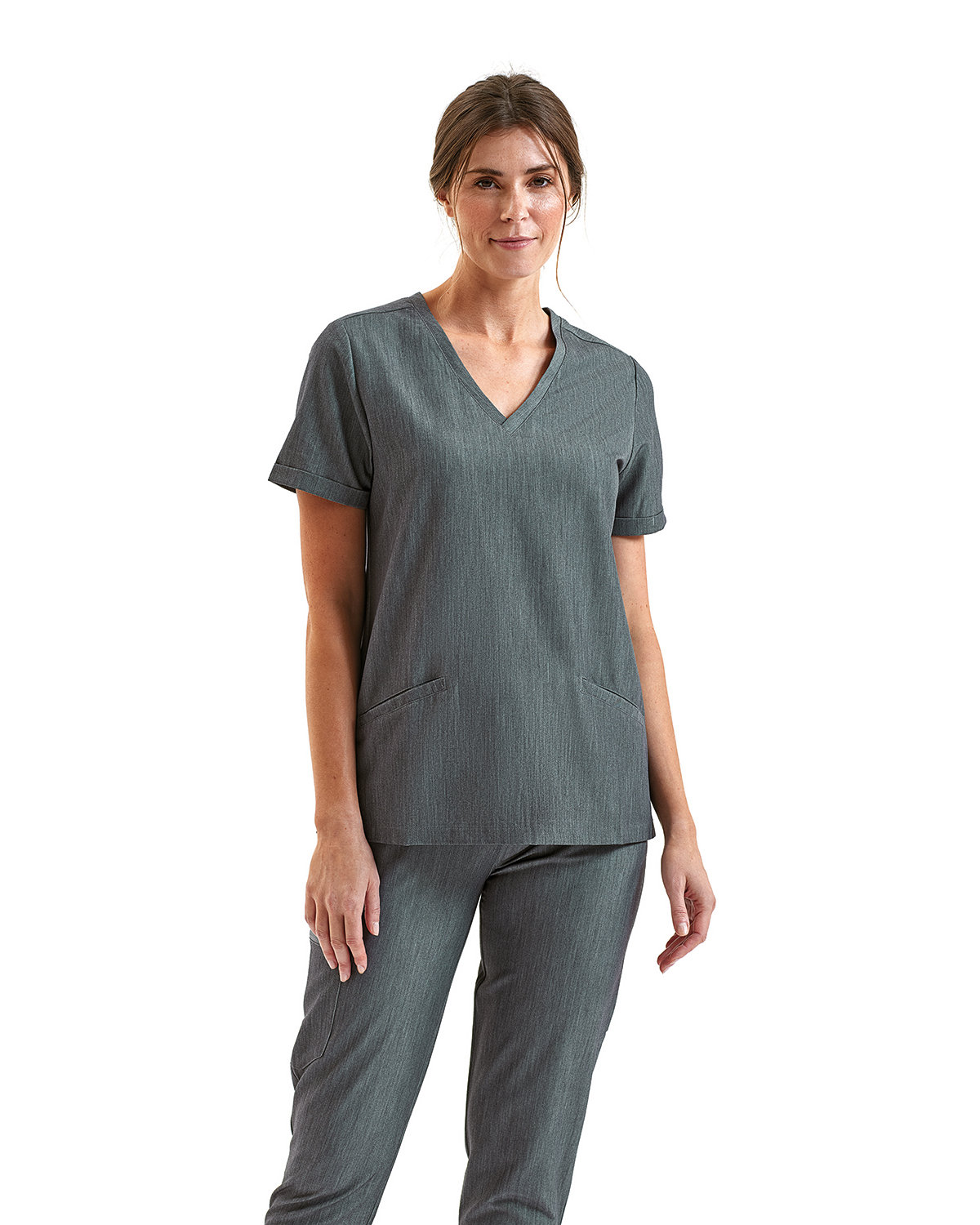 Ladies Invincible V-Neck Stretch Scrub Top-Onna By Premier